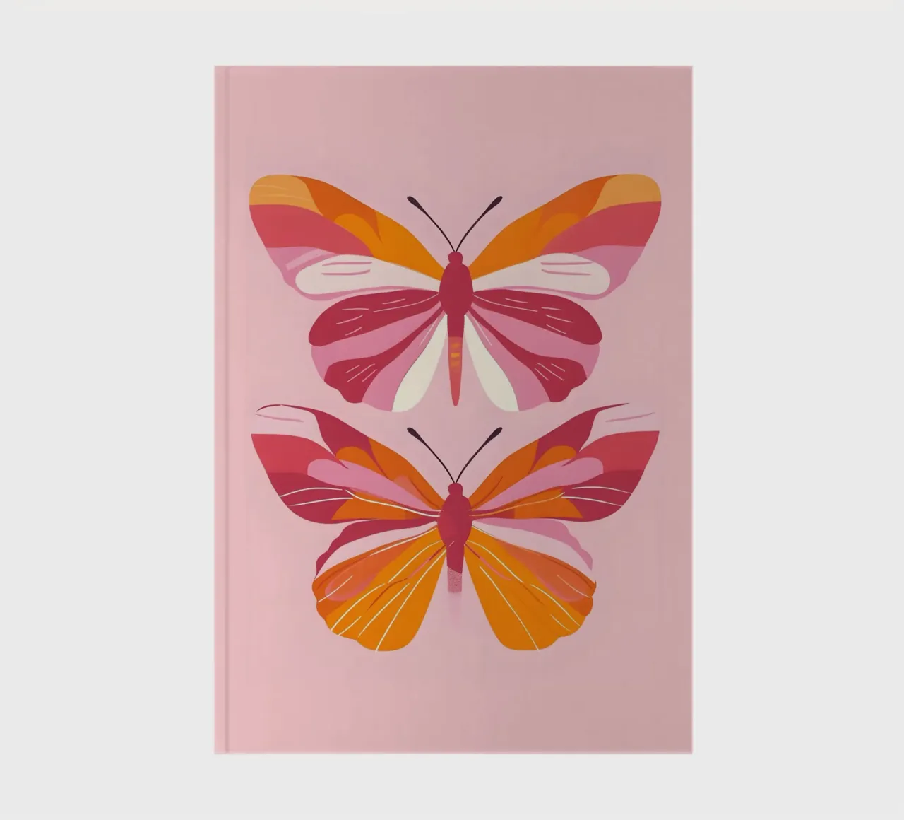 Lesbian Flag Butterfly Duo - Pride & Boho Art notebook by homdeco