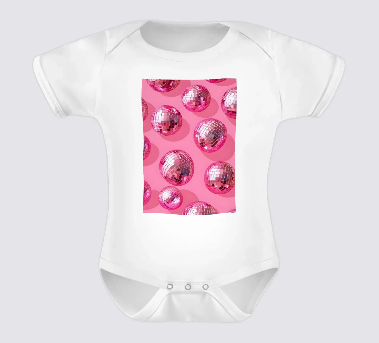 Disco Ball Delight - Retro Party Vibes babyrompertje korte mouwen van homdeco
