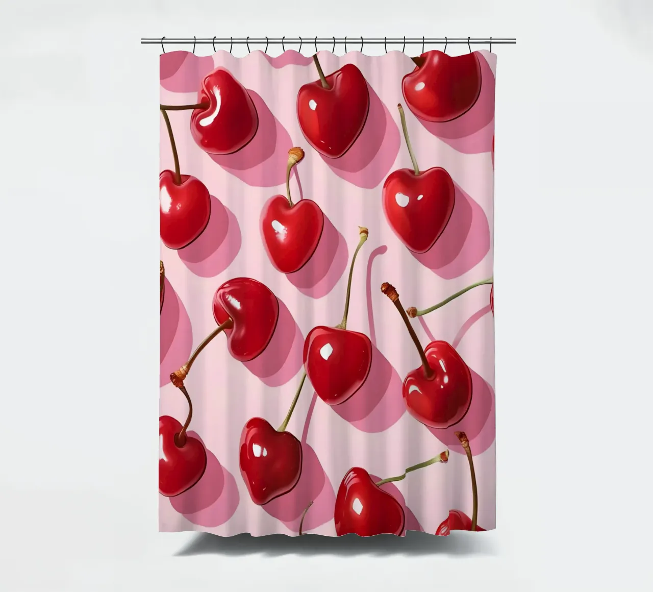 Heart Cherry Pattern - Sweet Pop Art Print shower curtain by homdeco