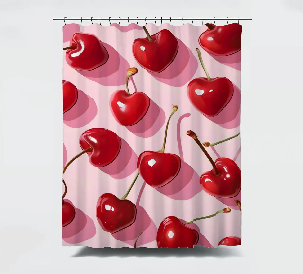Heart Cherry Pattern - Sweet Pop Art Print shower curtain by homdeco