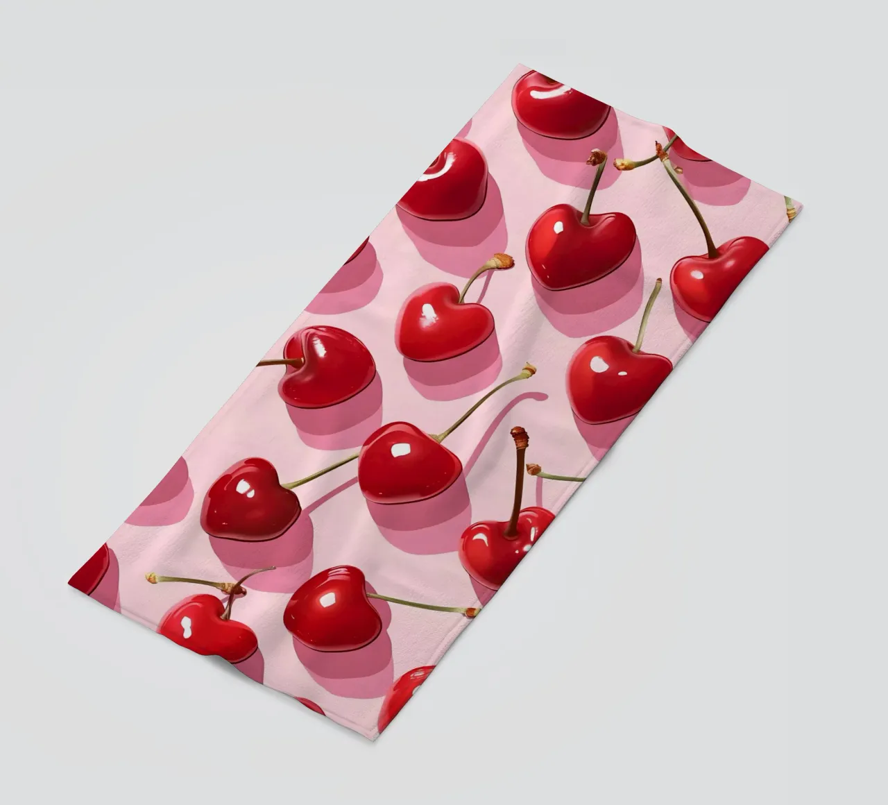 Heart Cherry Pattern - Sweet Pop Art Print beach towel by homdeco