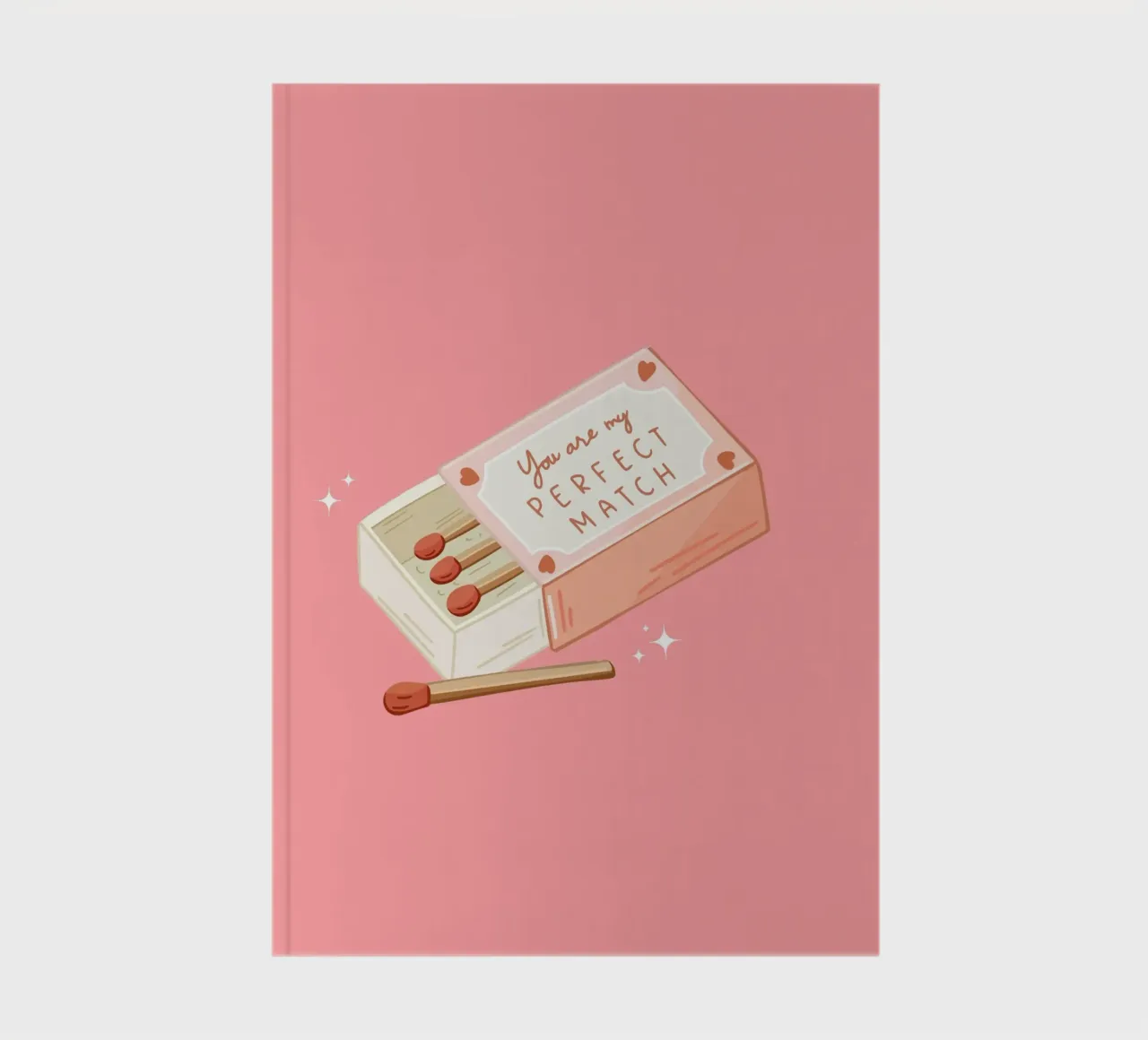 "Perfect Match" Matchbox - Cute Love Art Print notebook by homdeco