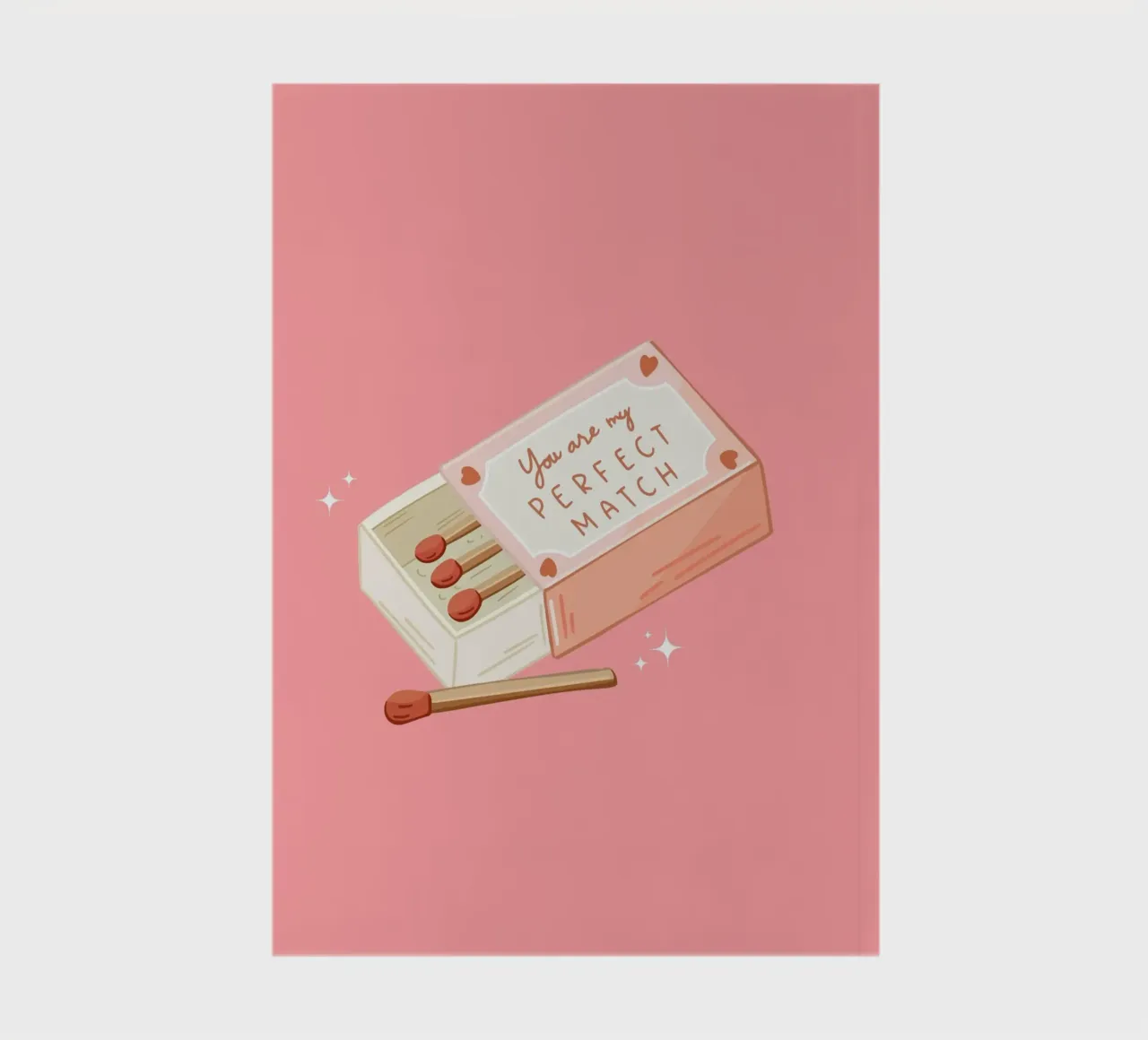 "Perfect Match" Matchbox - Cute Love Art Print notebook by homdeco