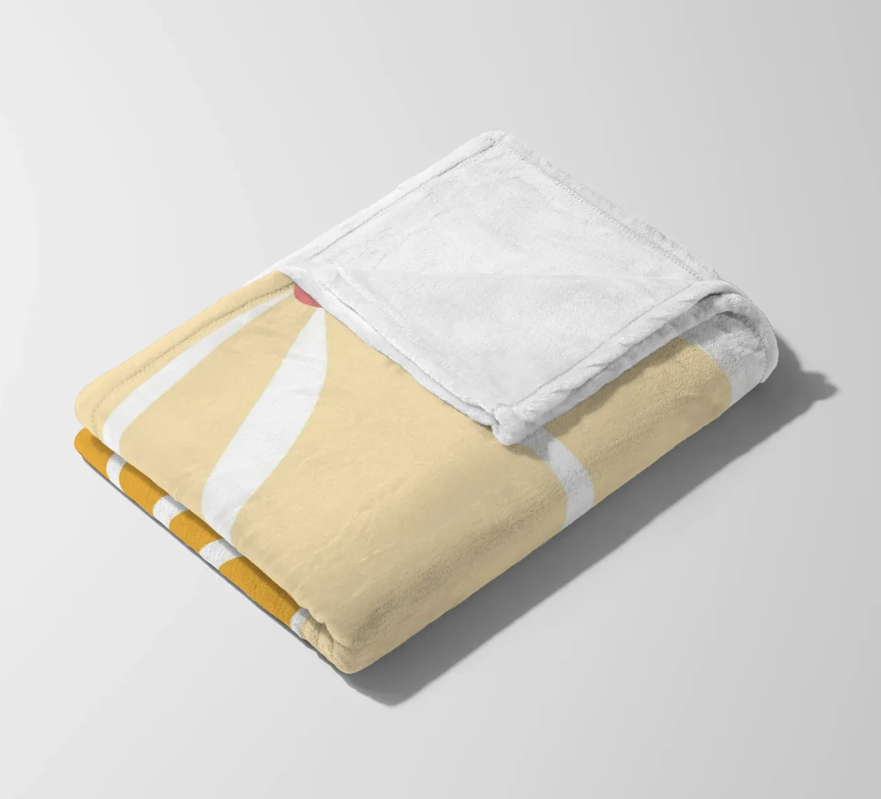 Margherita astratta di Boho - Arte floreale color pesca e senape coperta in pile da homdeco