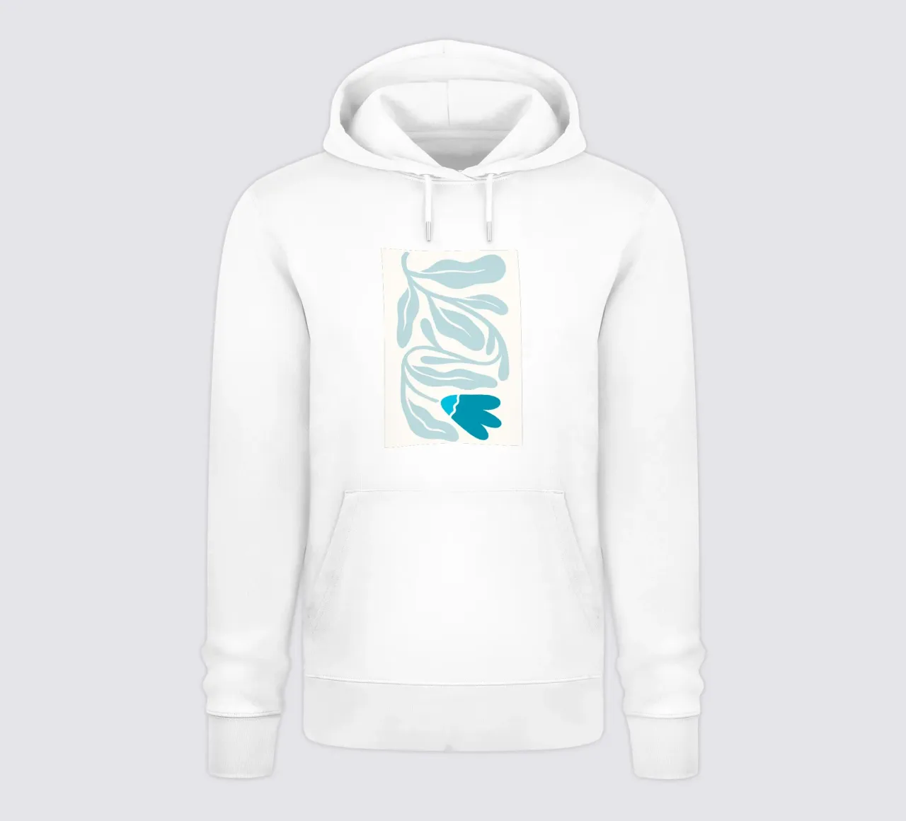 Astratto sereno blu floreale - botanico minimalista felpa con cappuccio da homdeco