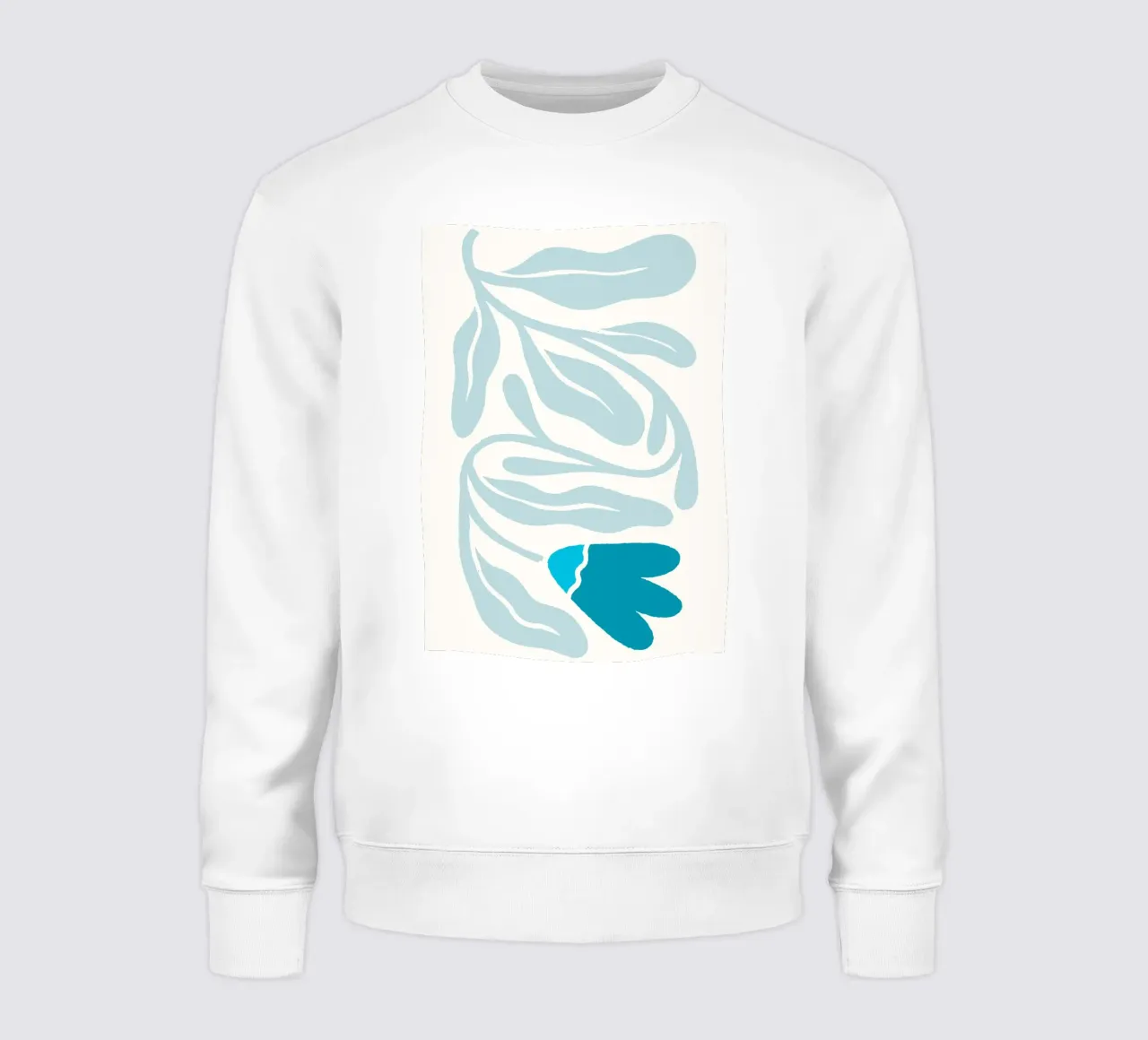 Astratto sereno blu floreale - botanico minimalista felpa da homdeco