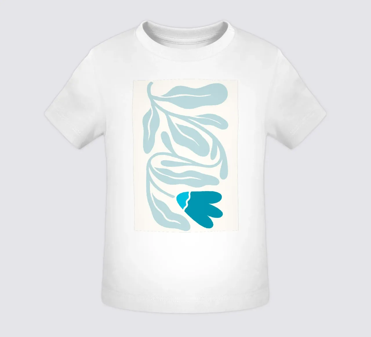 Astratto sereno blu floreale - botanico minimalista maglietta neonato da homdeco