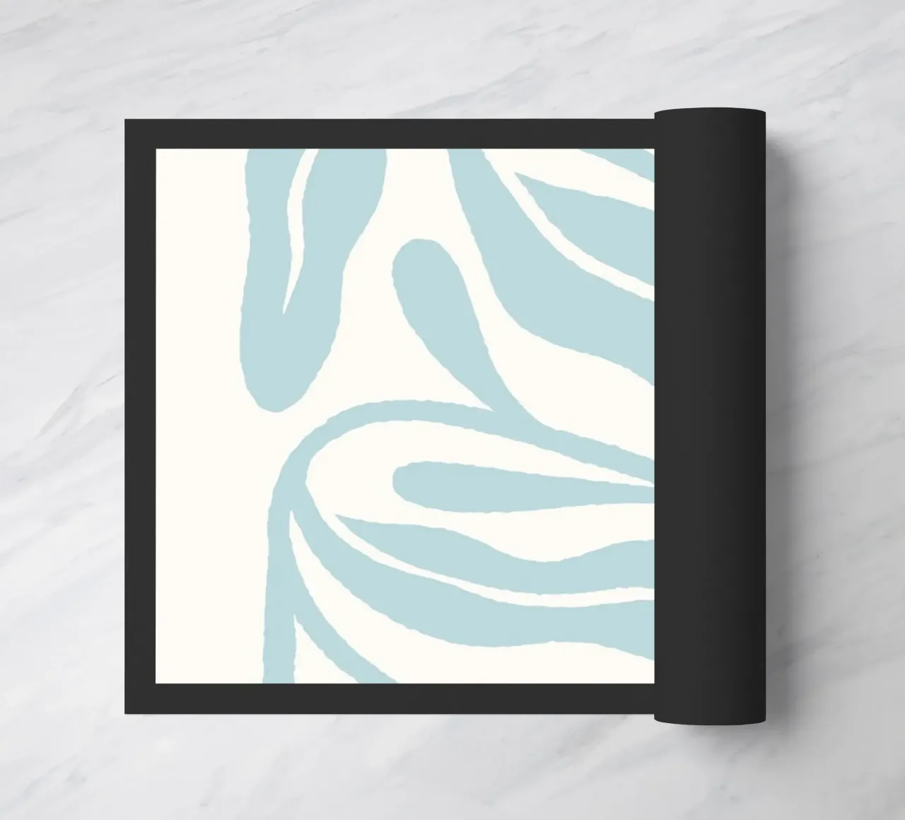 Astratto sereno blu floreale - botanico minimalista zerbino da homdeco