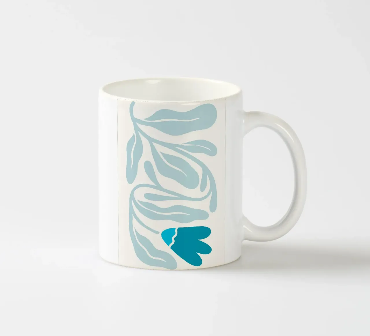 Astratto sereno blu floreale - botanico minimalista tazza in ceramica da homdeco