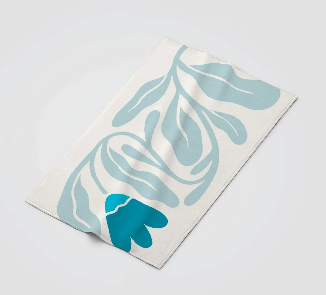 Astratto sereno blu floreale - botanico minimalista coperta in pile da homdeco