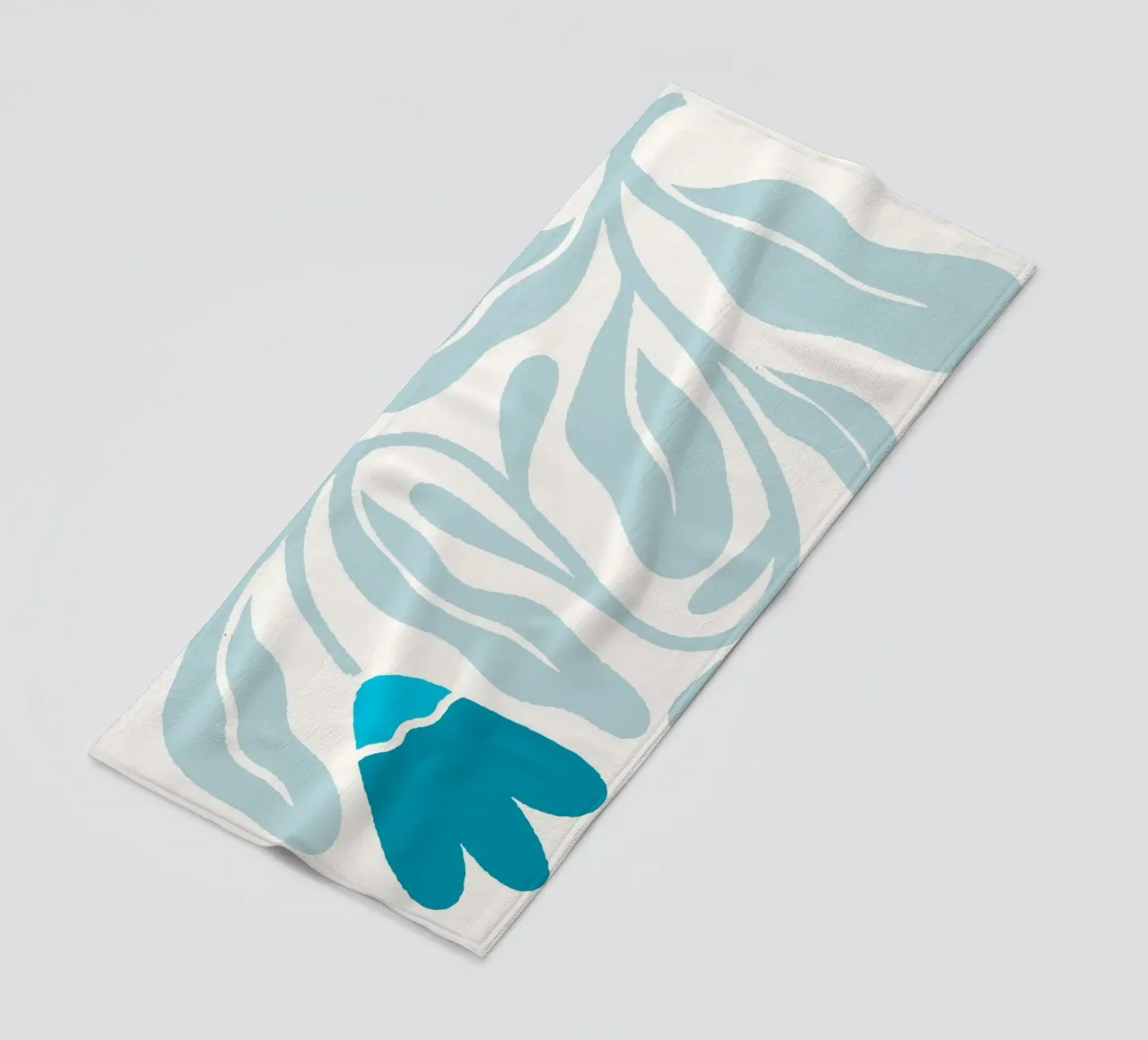 Astratto sereno blu floreale - botanico minimalista telo mare da homdeco