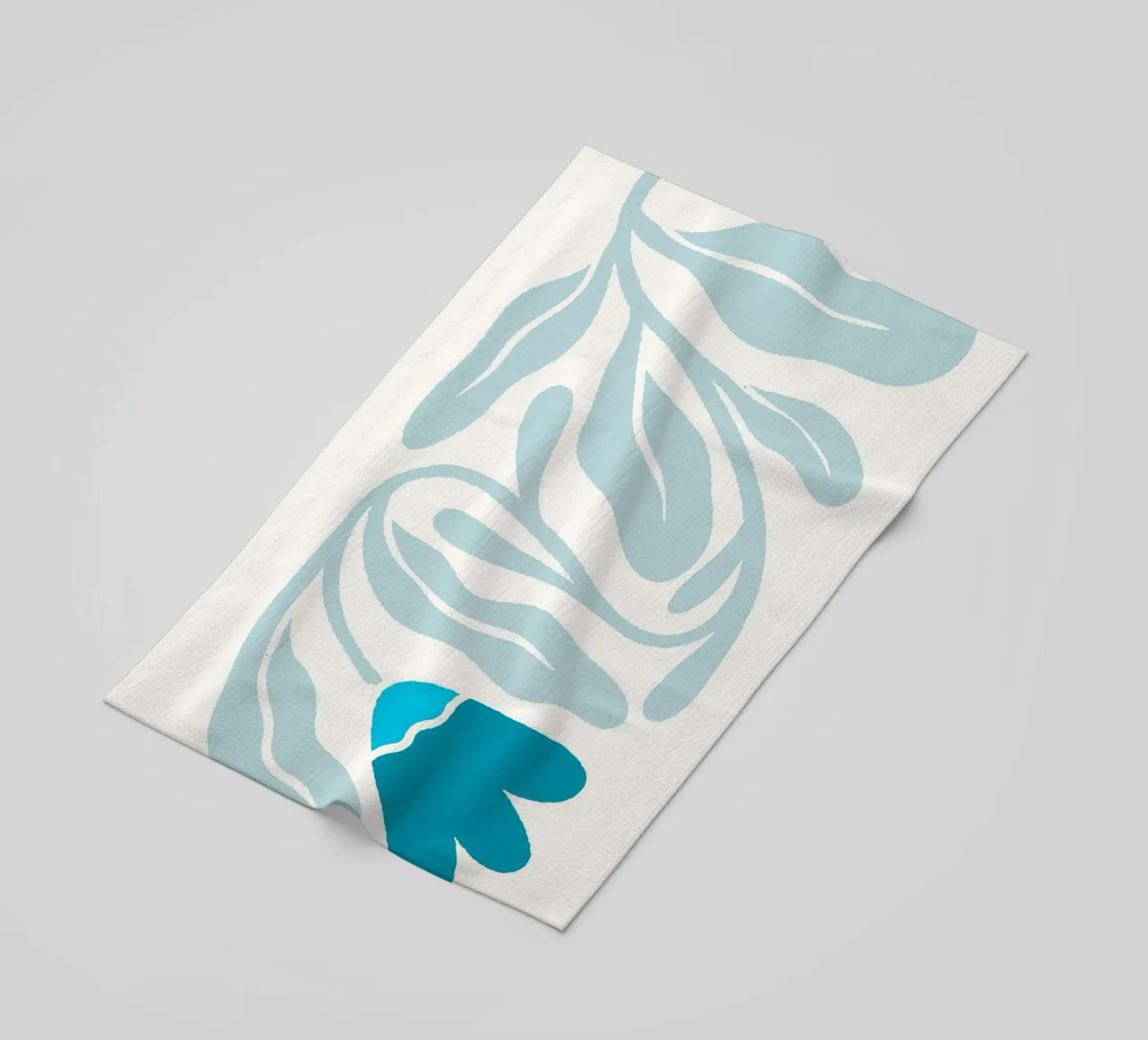 Astratto sereno blu floreale - botanico minimalista telo mare da homdeco