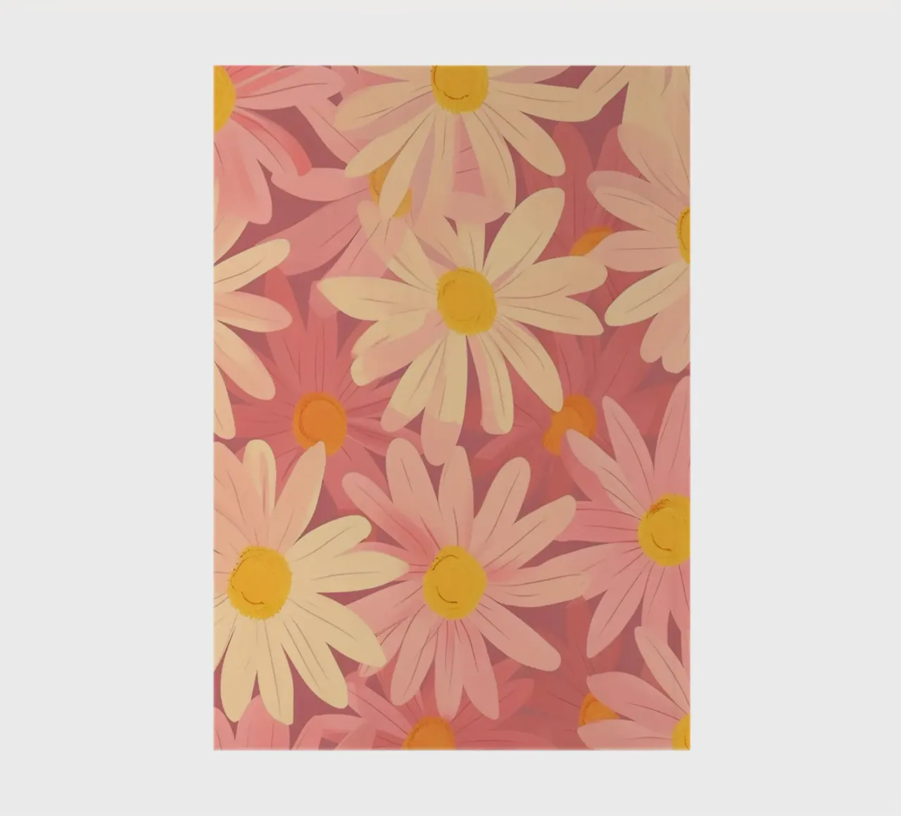 Daisy Field Dream - Roze en crème bloemenpatroon notitieboek van homdeco