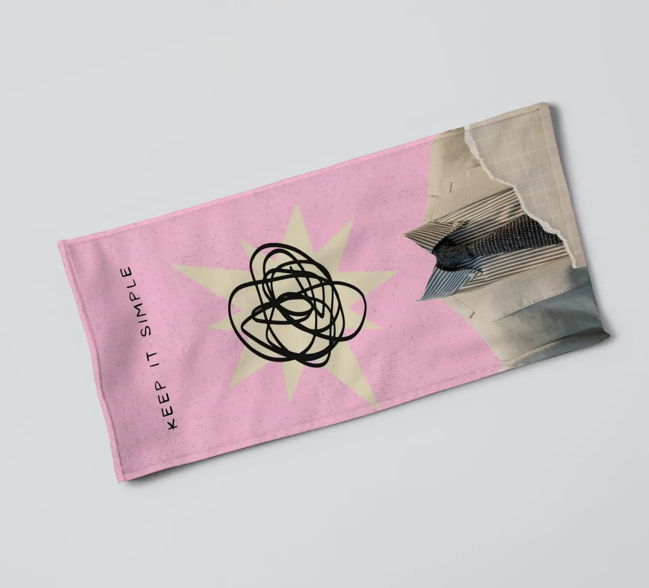Keep It Simple - Collage abstrait de l'esprit serviette de bain de homdeco