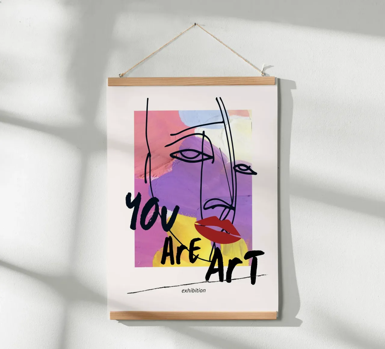 "You Are Art" Abstract Gezicht - Moderne Tentoonstellingsaffiche poster van homdeco