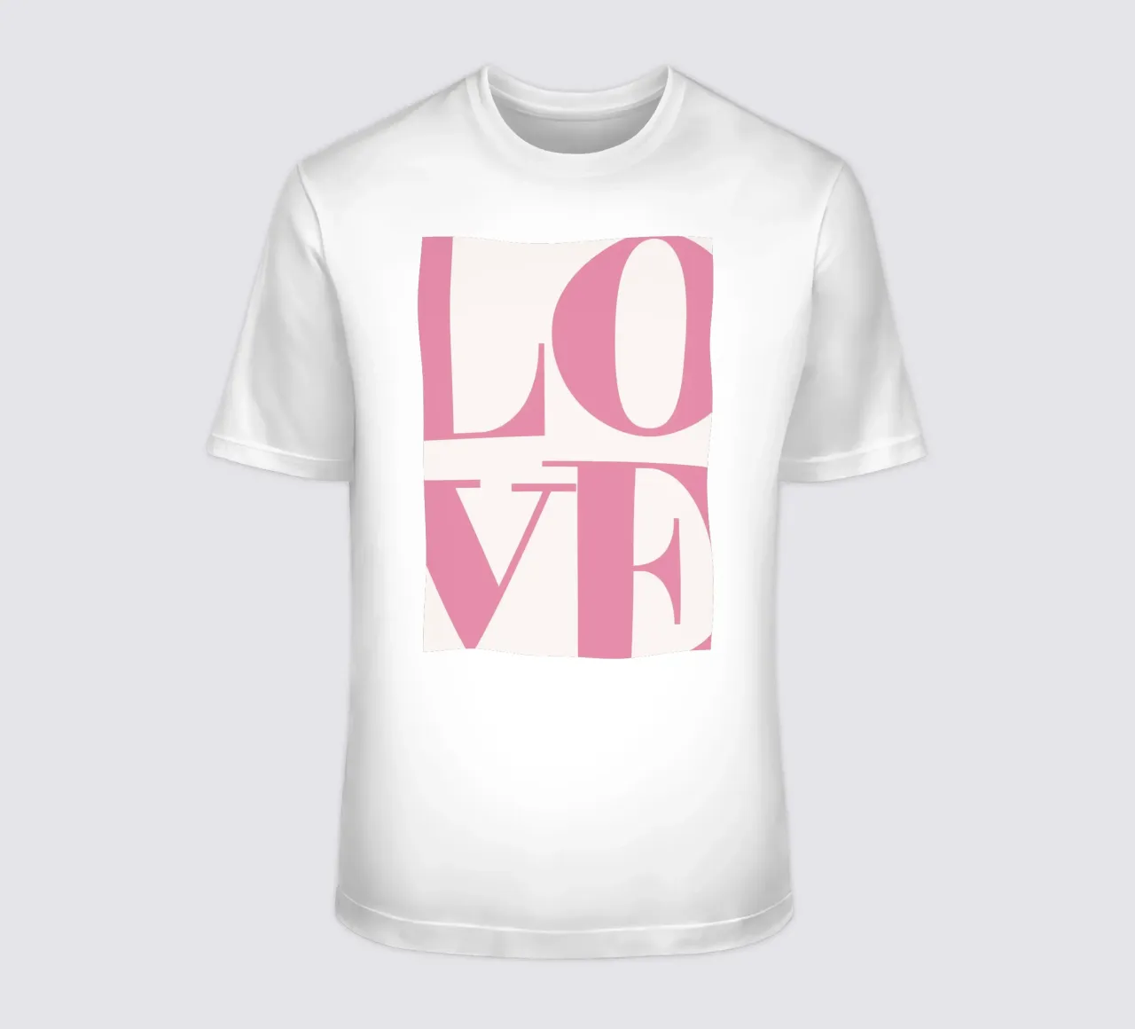 Kräftige "LOVE" Pinke Typografie - Minimalistische Ästhetik T-Shirt von homdeco