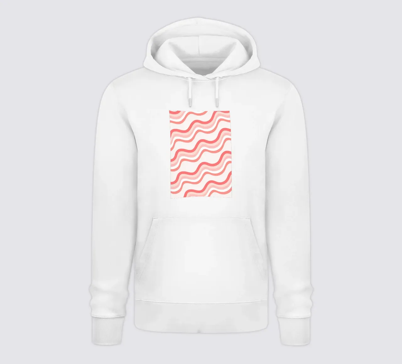 Strisce rosa ondulate - Pattern art retro groovy felpa con cappuccio da homdeco