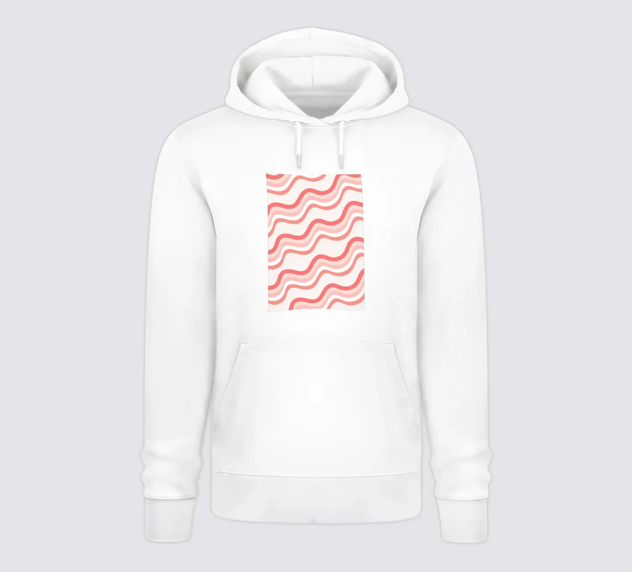 Strisce rosa ondulate - Pattern art retro groovy felpa con cappuccio da homdeco