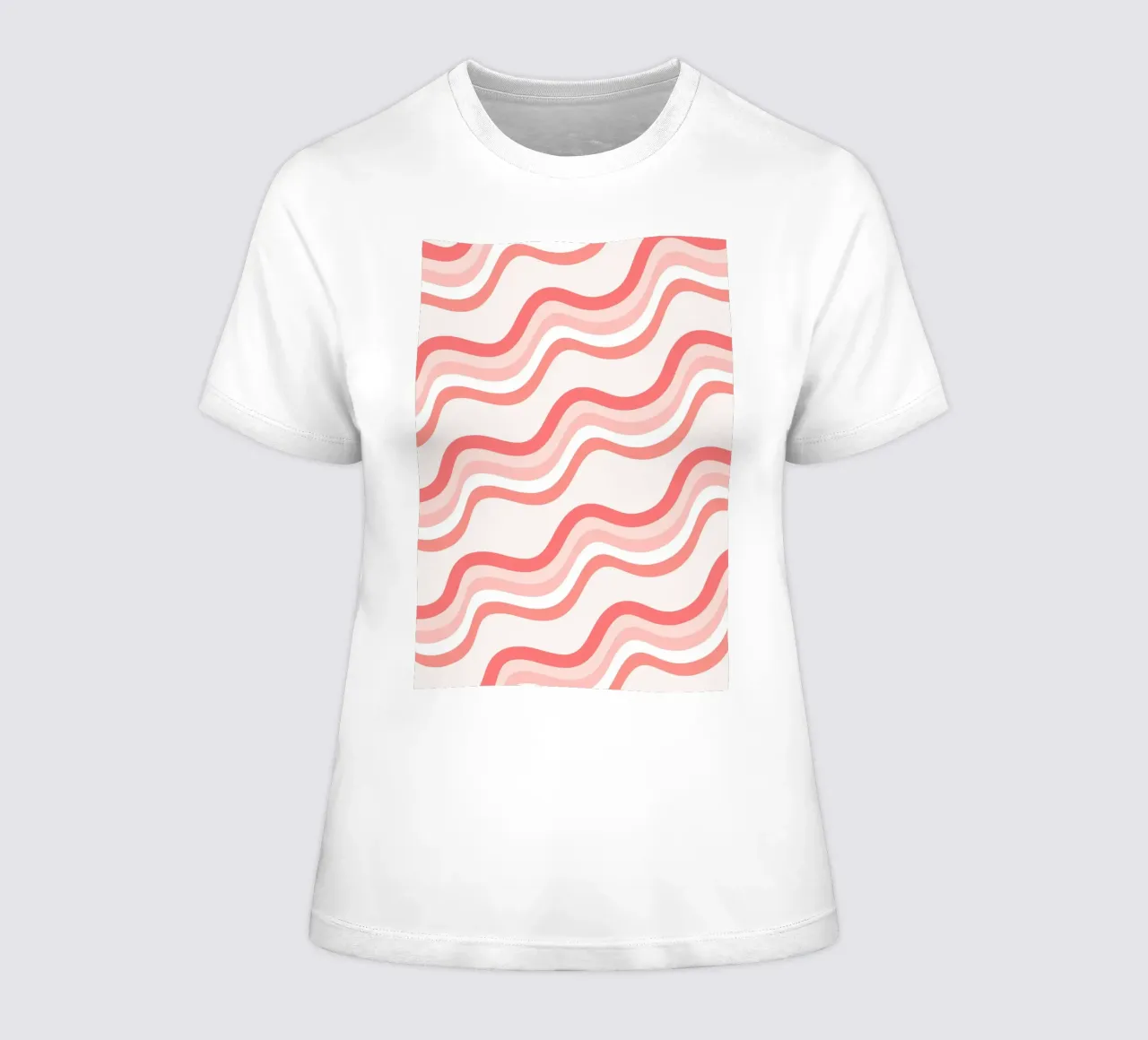 Strisce rosa ondulate - Pattern art retro groovy t-shirt da donna da homdeco