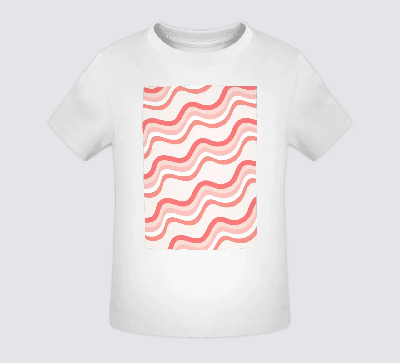 Strisce rosa ondulate - Pattern art retro groovy maglietta neonato da homdeco