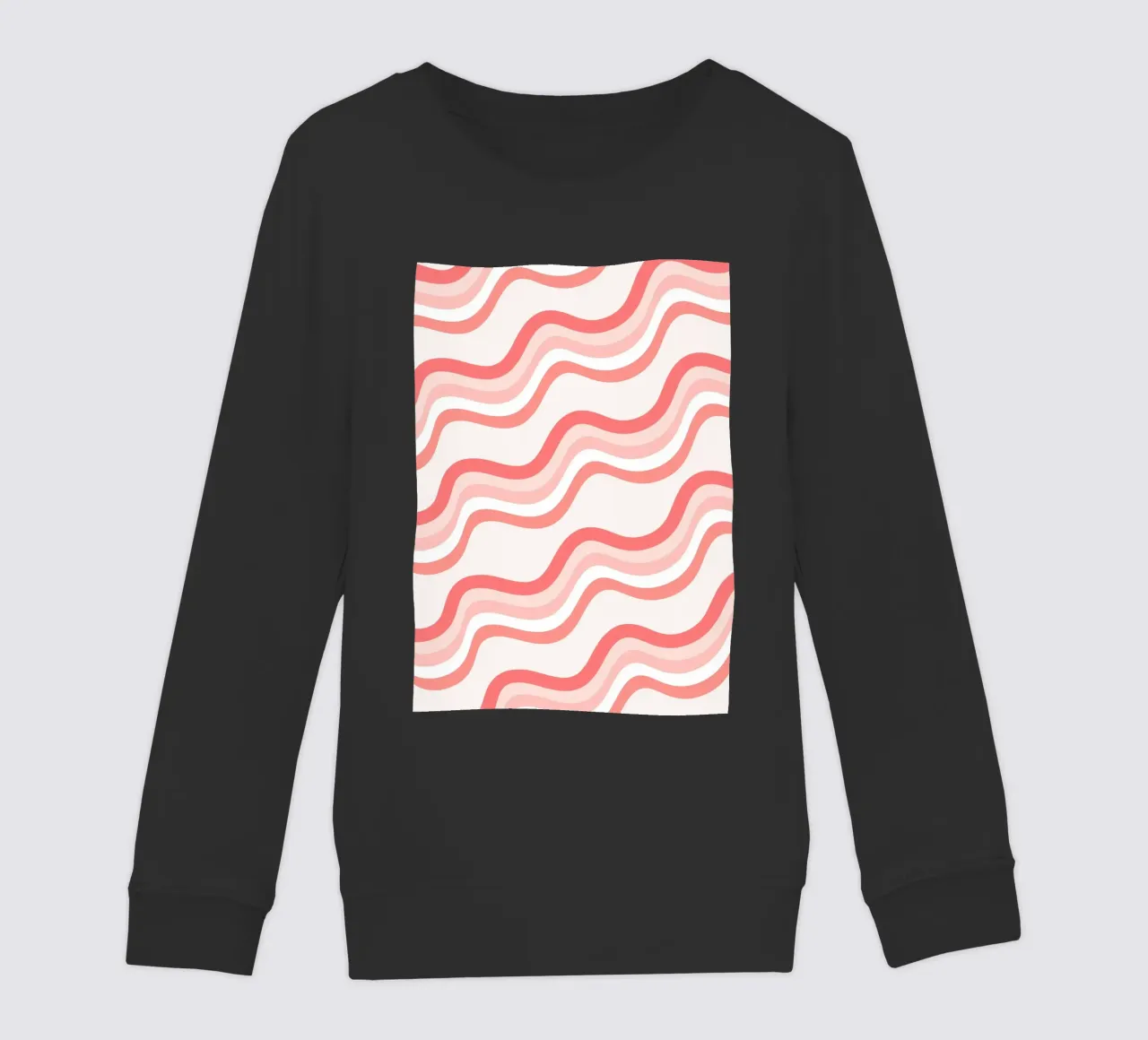 Strisce rosa ondulate - Pattern art retro groovy felpa bambino da homdeco
