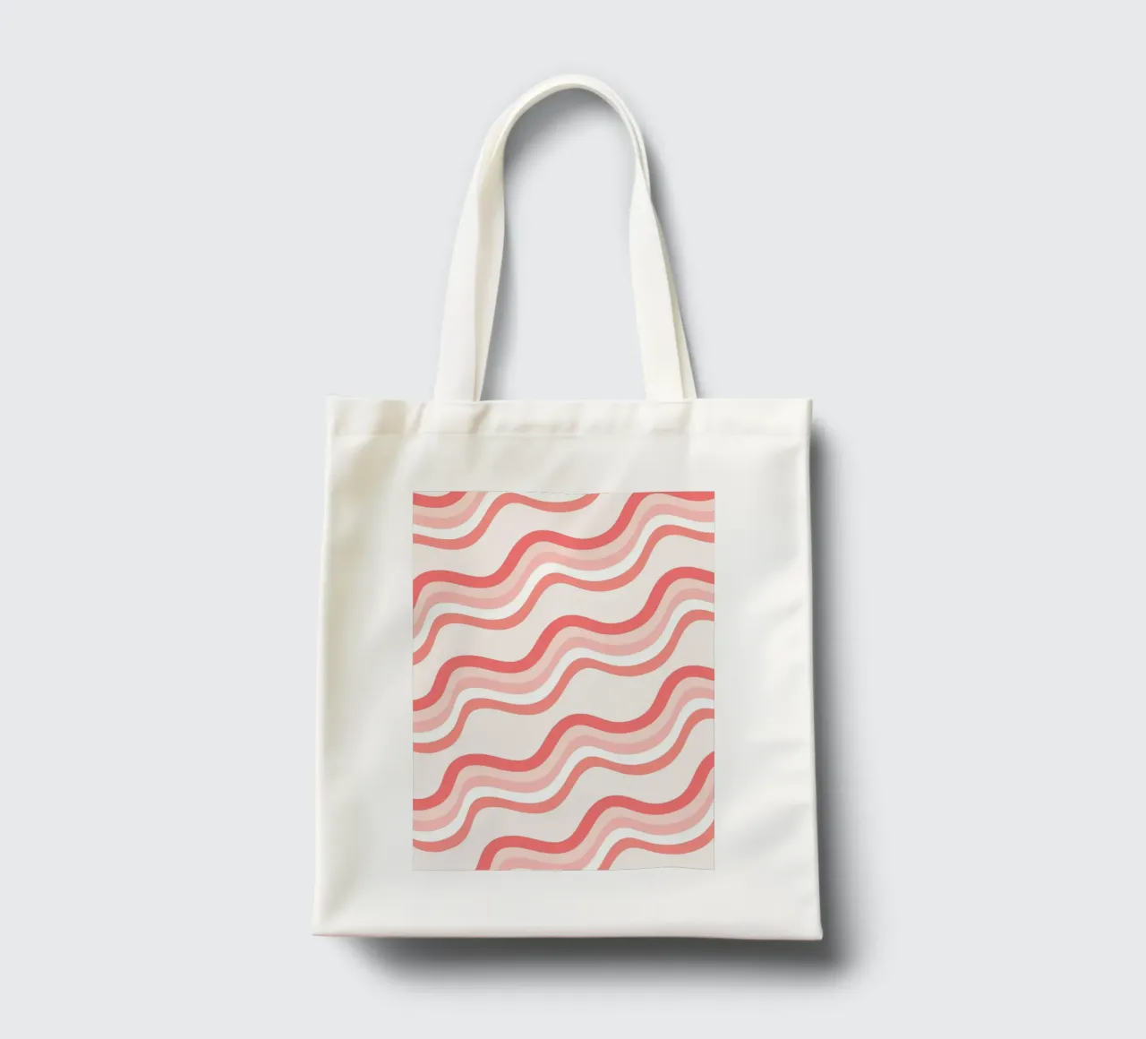 Strisce rosa ondulate - Pattern art retro groovy borsa in juta da homdeco