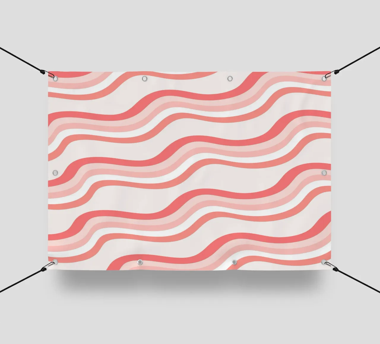Strisce rosa ondulate - Pattern art retro groovy telo in pvc da homdeco
