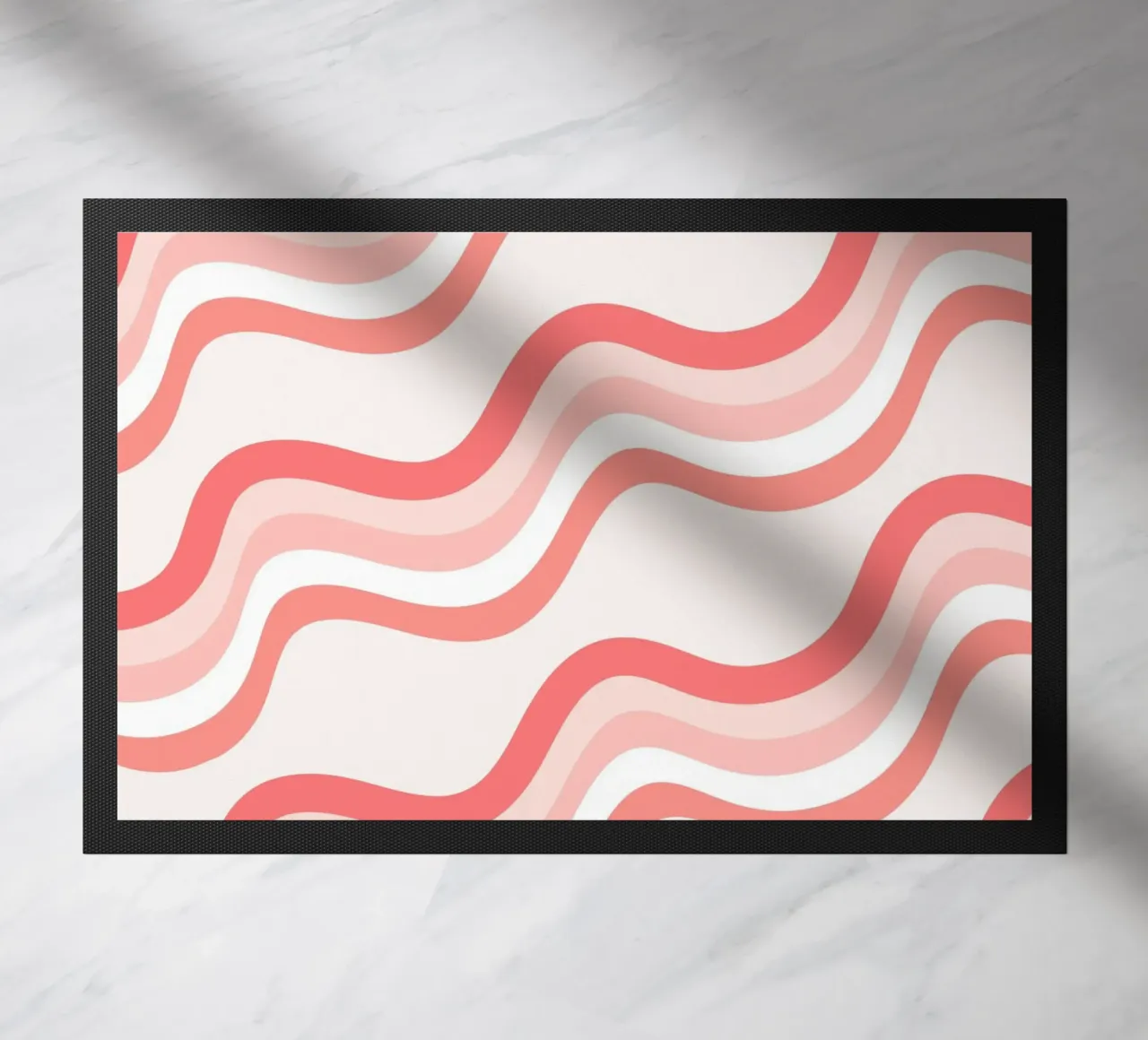 Strisce rosa ondulate - Pattern art retro groovy zerbino da homdeco