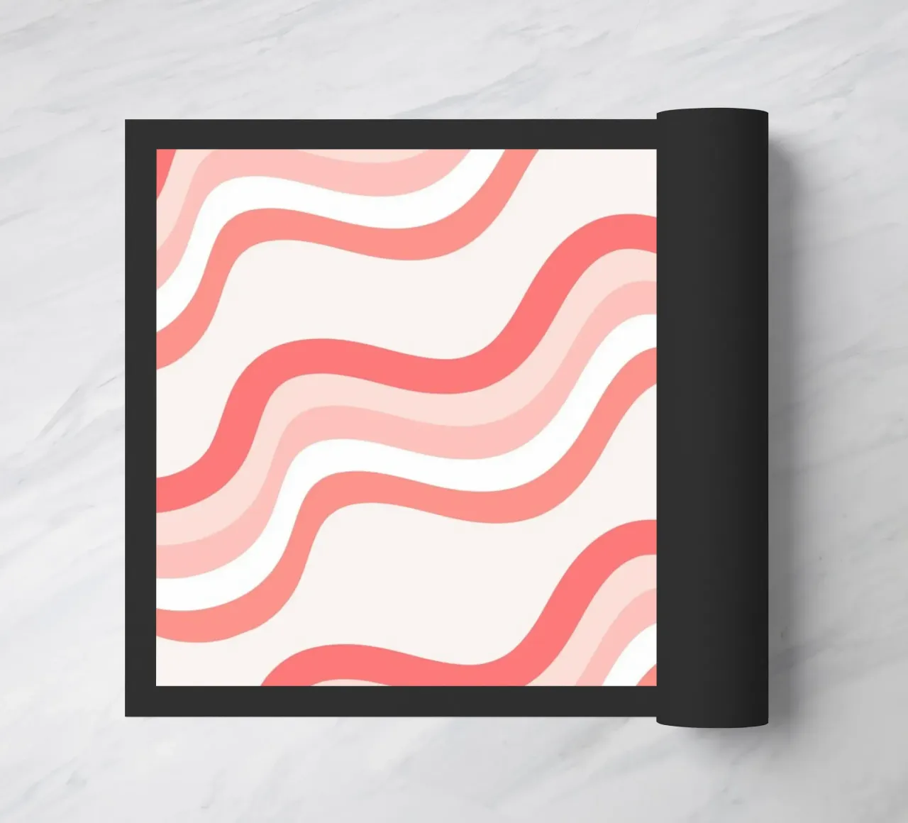 Strisce rosa ondulate - Pattern art retro groovy zerbino da homdeco