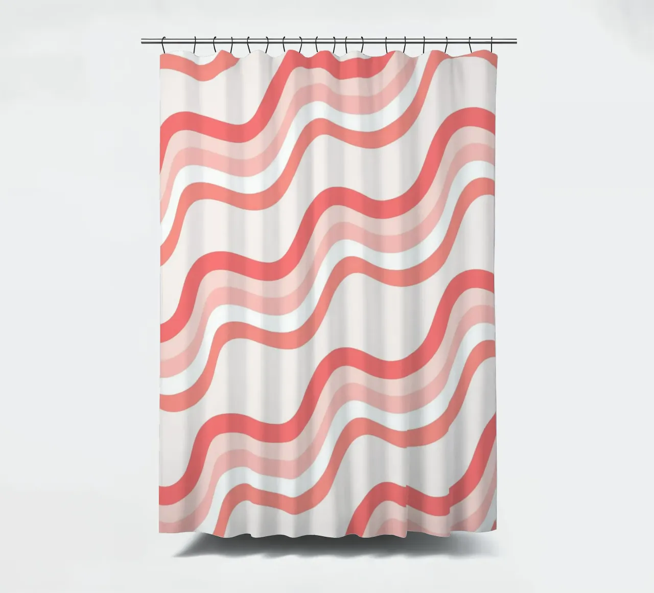 Strisce rosa ondulate - Pattern art retro groovy tenda da doccia da homdeco