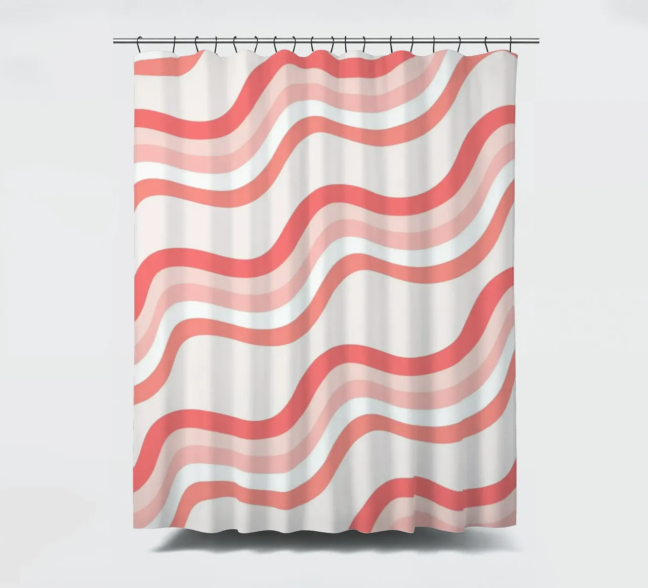 Strisce rosa ondulate - Pattern art retro groovy tenda da doccia da homdeco