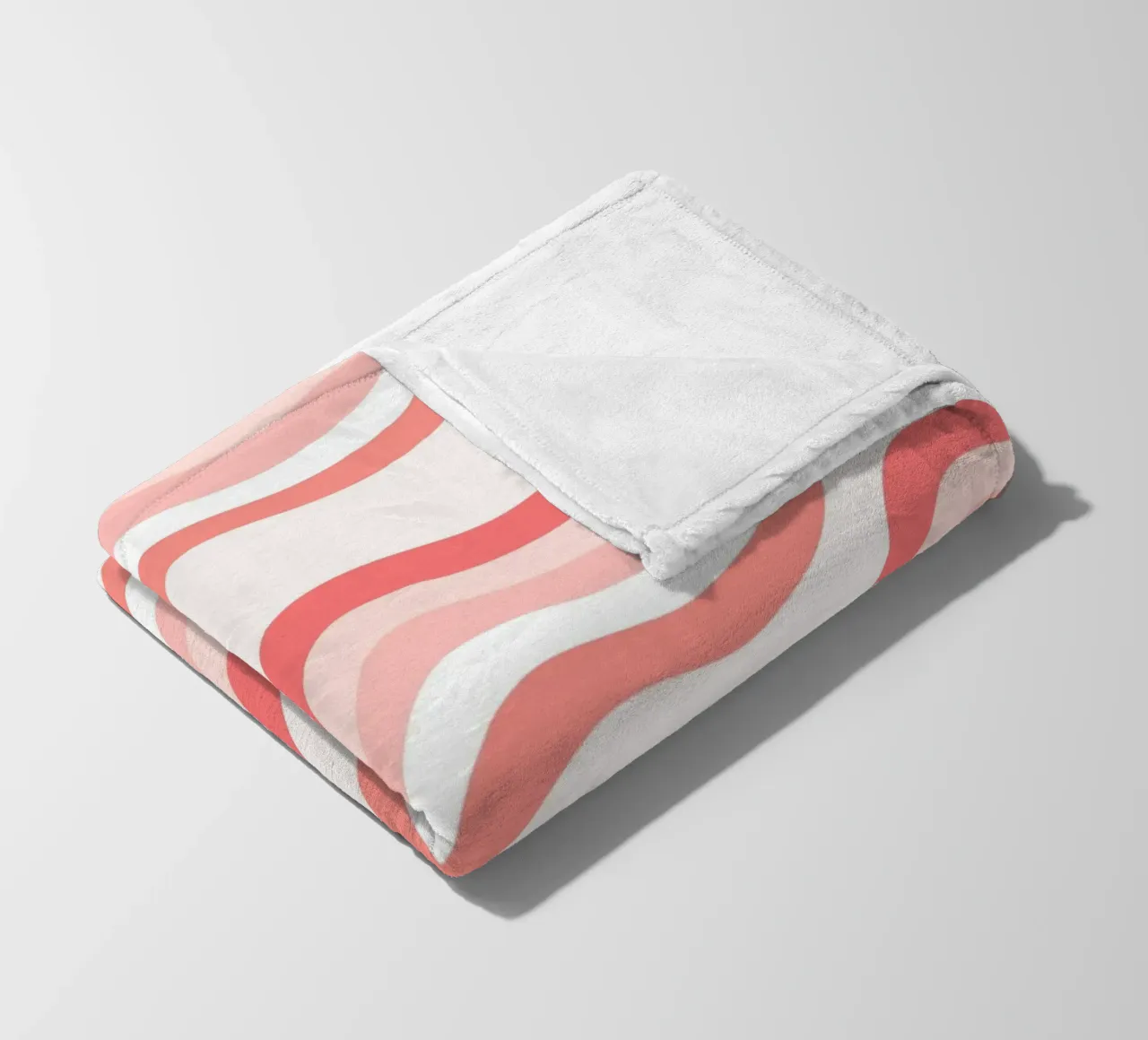 Strisce rosa ondulate - Pattern art retro groovy coperta in pile da homdeco