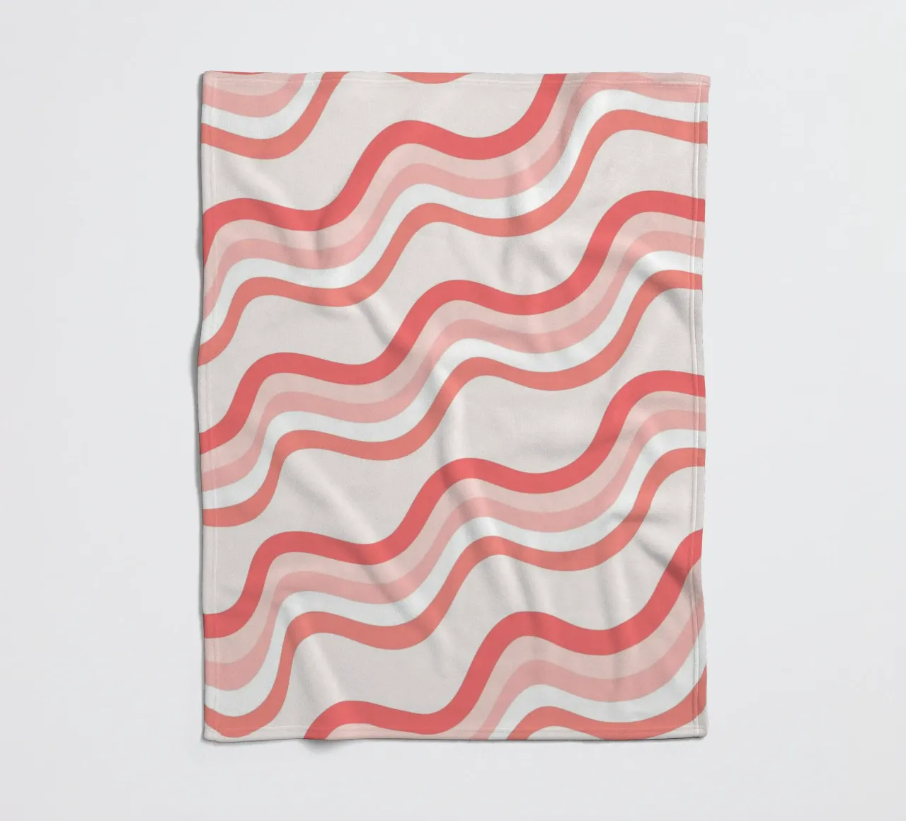 Strisce rosa ondulate - Pattern art retro groovy coperta in pile da homdeco