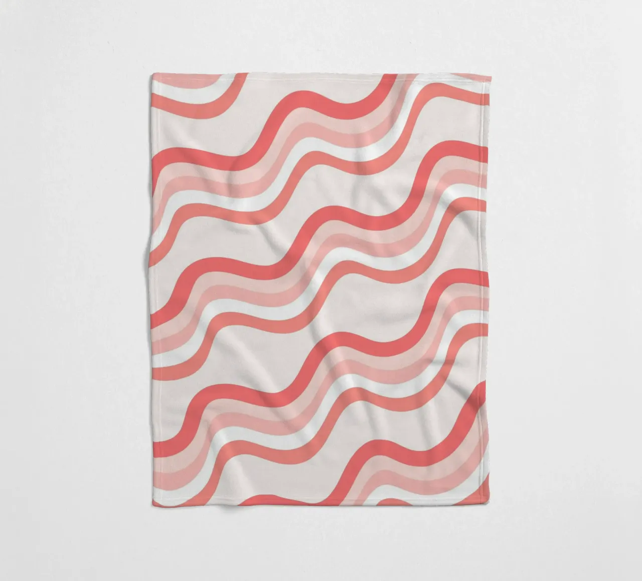 Strisce rosa ondulate - Pattern art retro groovy coperta in pile da homdeco