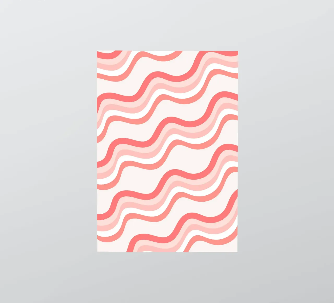 Strisce rosa ondulate - Pattern art retro groovy adesivo da homdeco