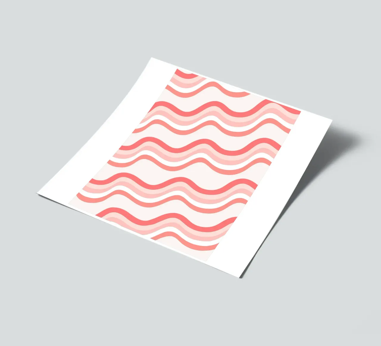 Strisce rosa ondulate - Pattern art retro groovy foglio adesivo da homdeco