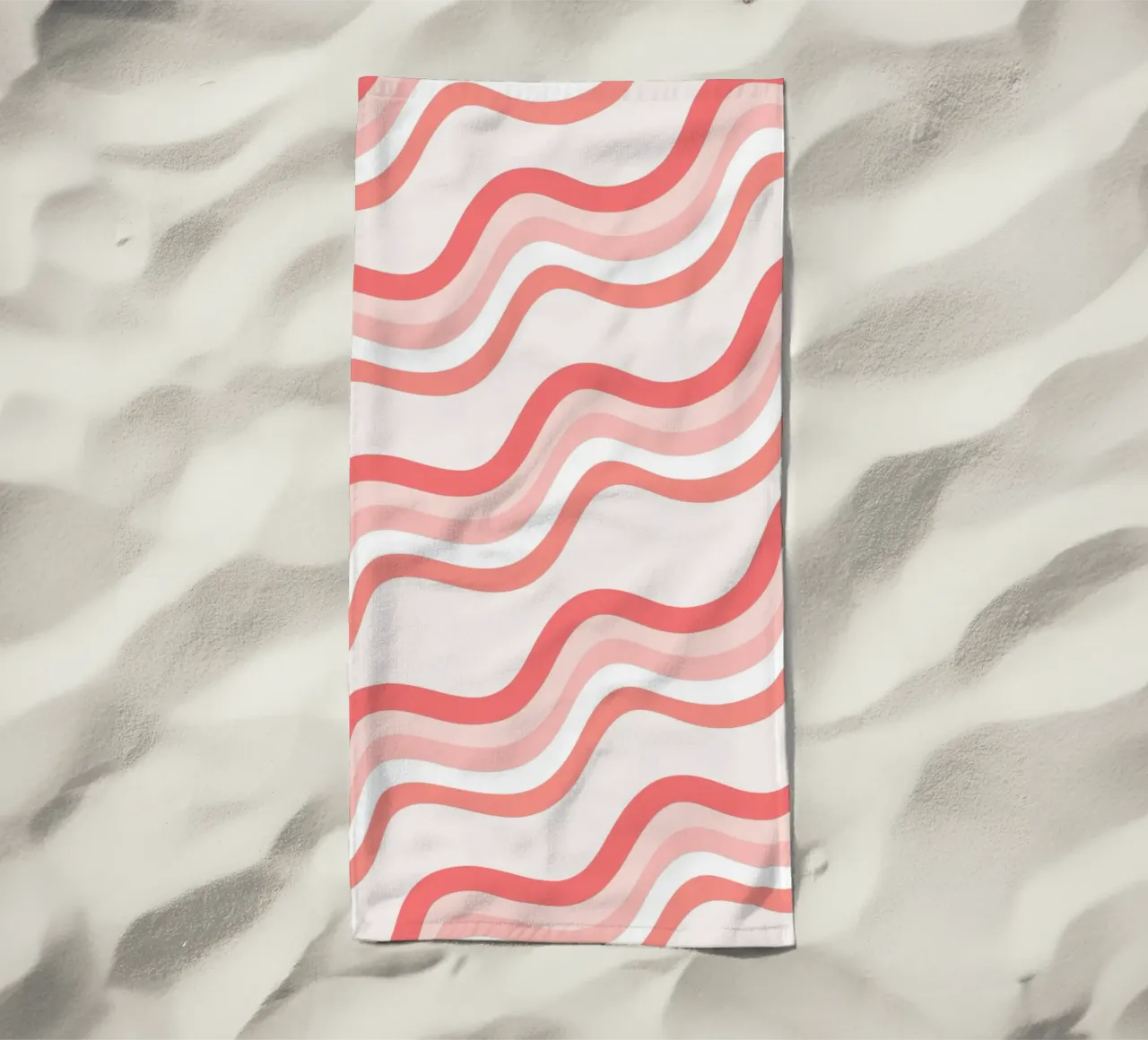 Strisce rosa ondulate - Pattern art retro groovy telo mare da homdeco