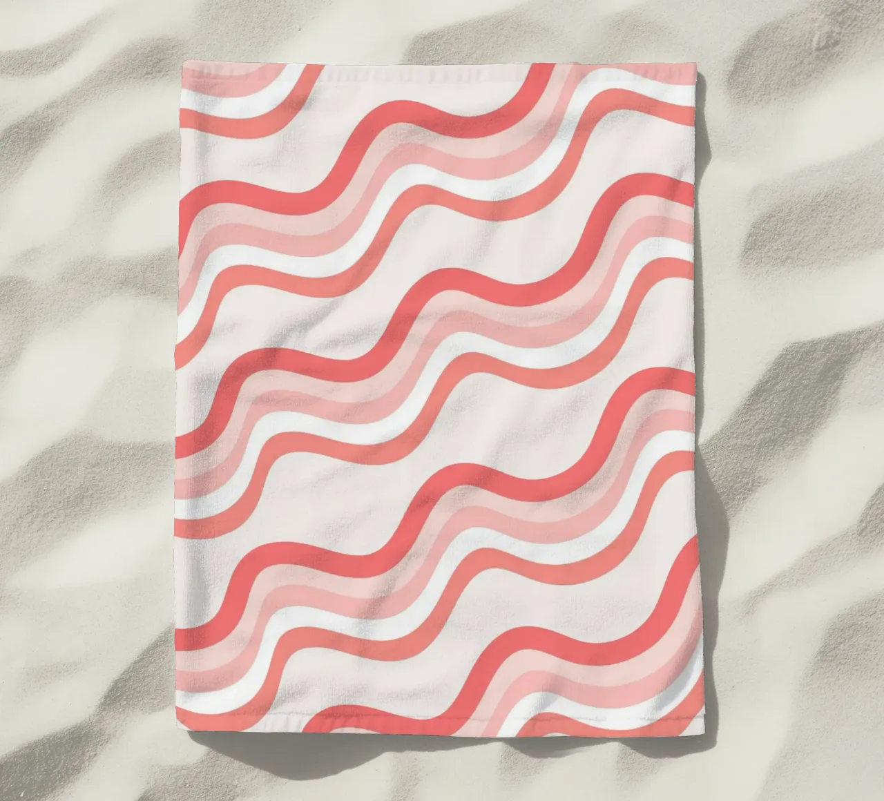 Strisce rosa ondulate - Pattern art retro groovy telo mare da homdeco