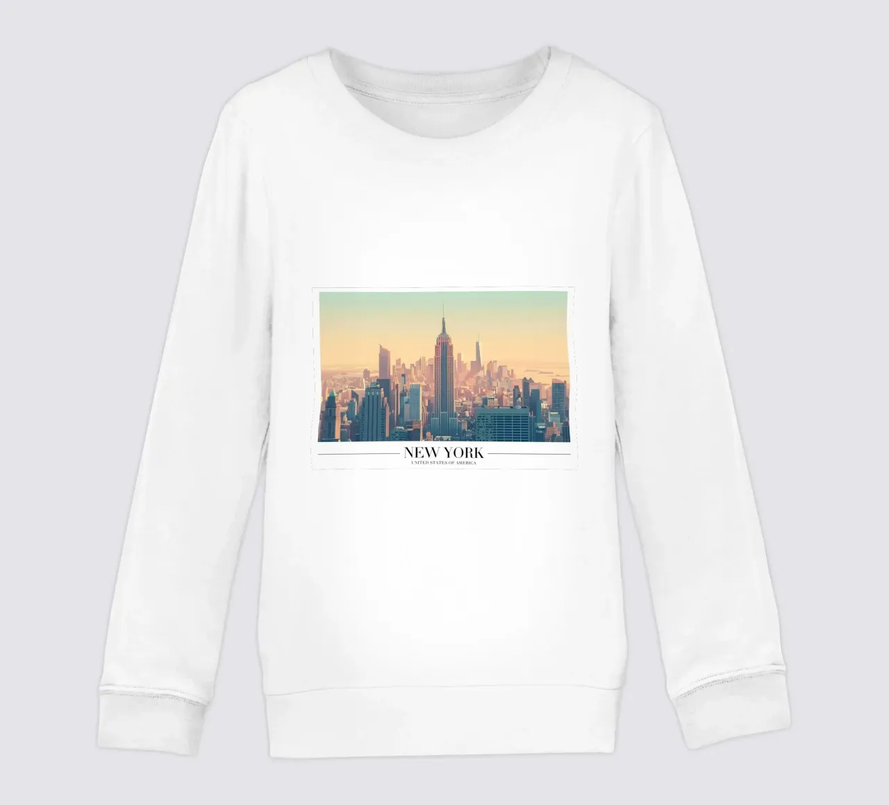 Skyline di New York al tramonto - Empire State Building felpa bambino da homdeco