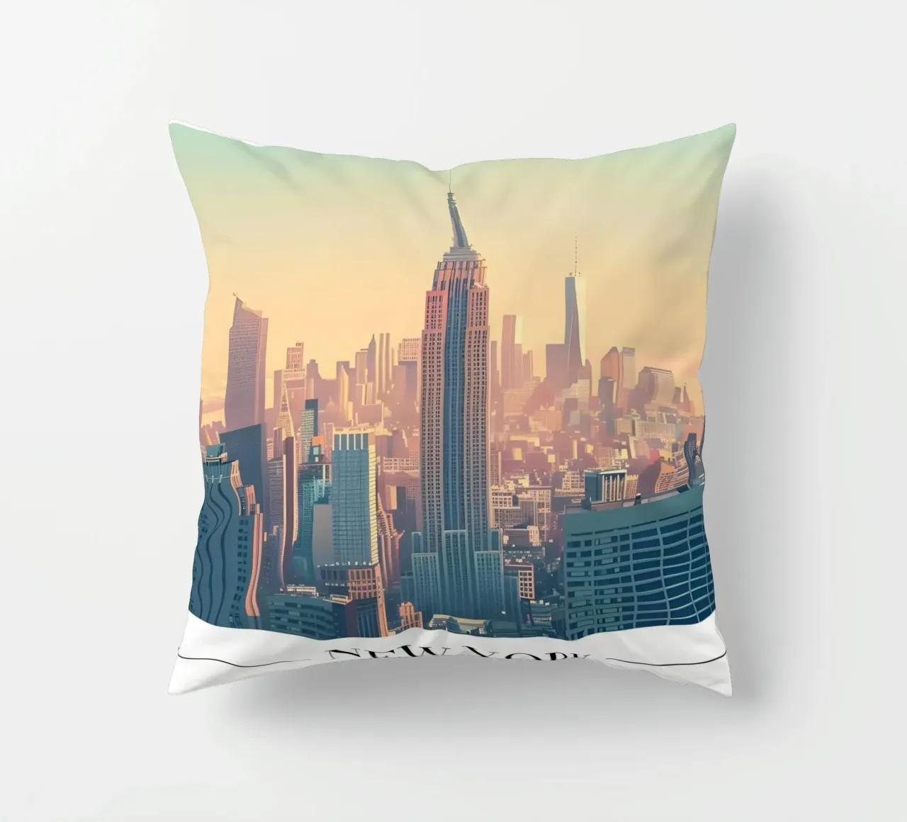 Skyline di New York al tramonto - Empire State Building cuscino da homdeco