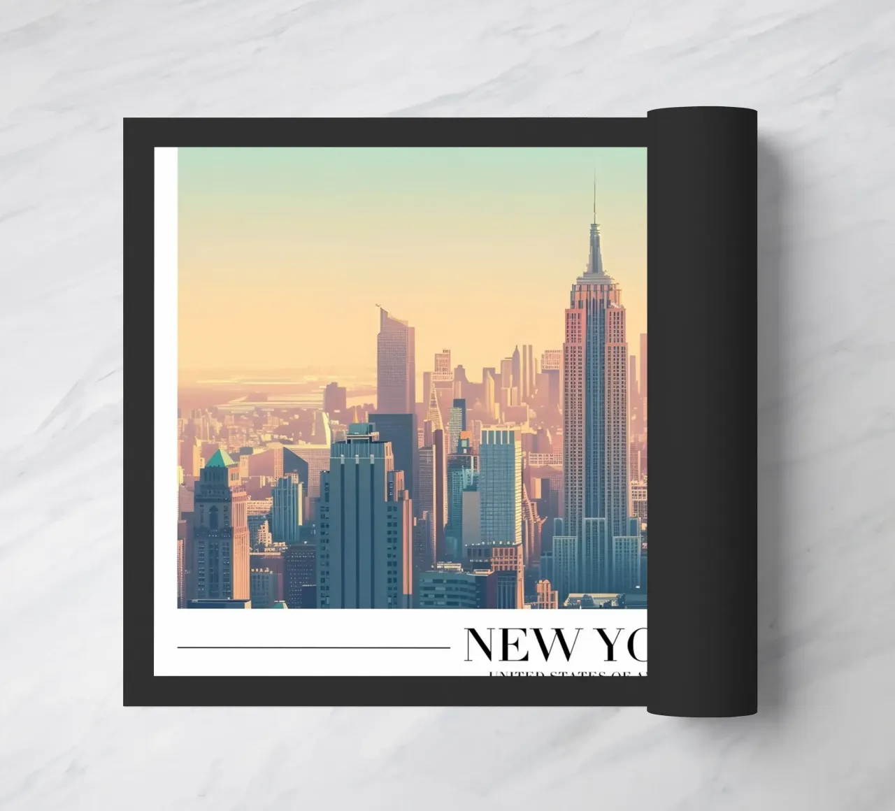 Skyline di New York al tramonto - Empire State Building zerbino da homdeco