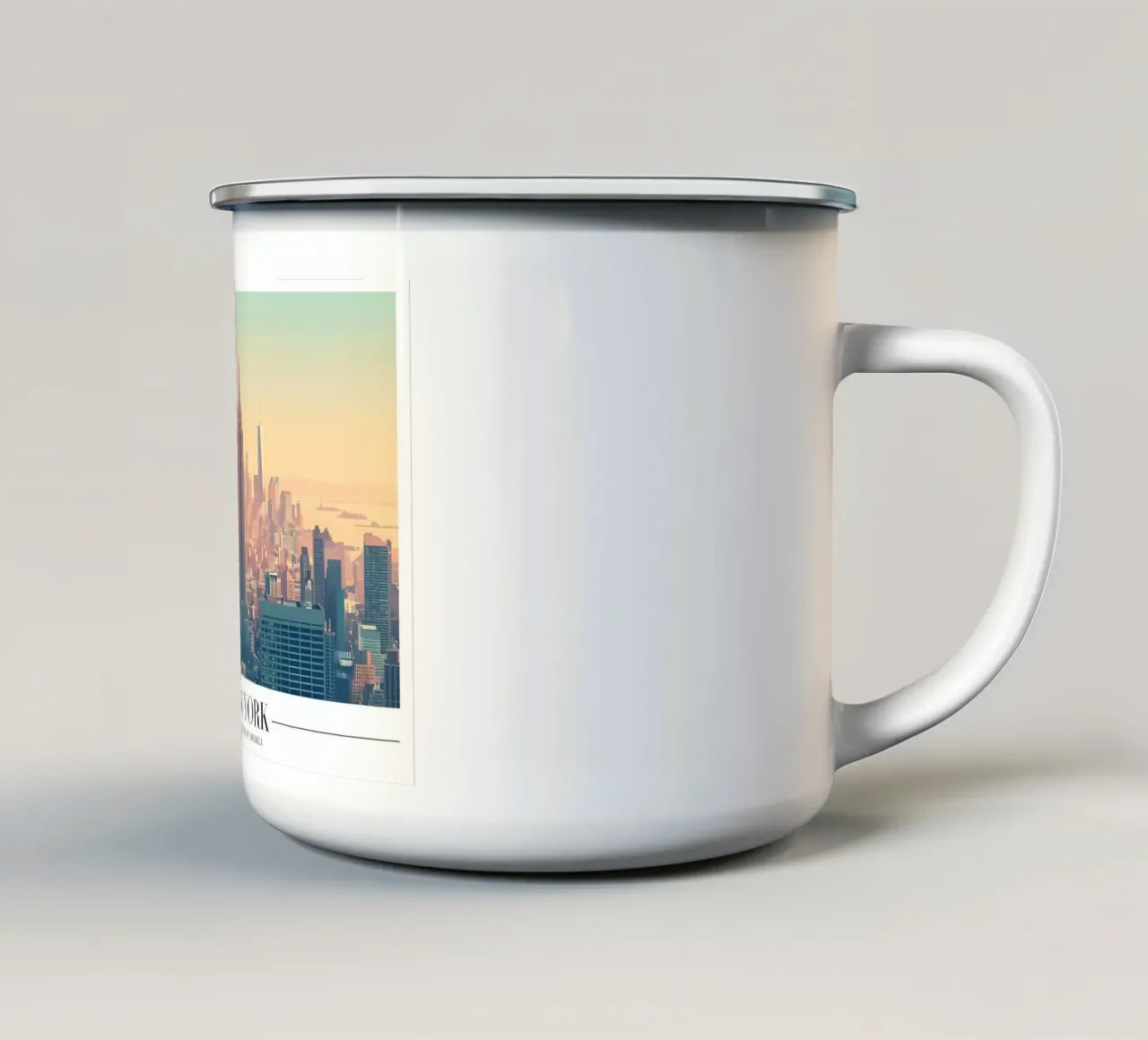 Skyline di New York al tramonto - Empire State Building tazza in smalto da homdeco