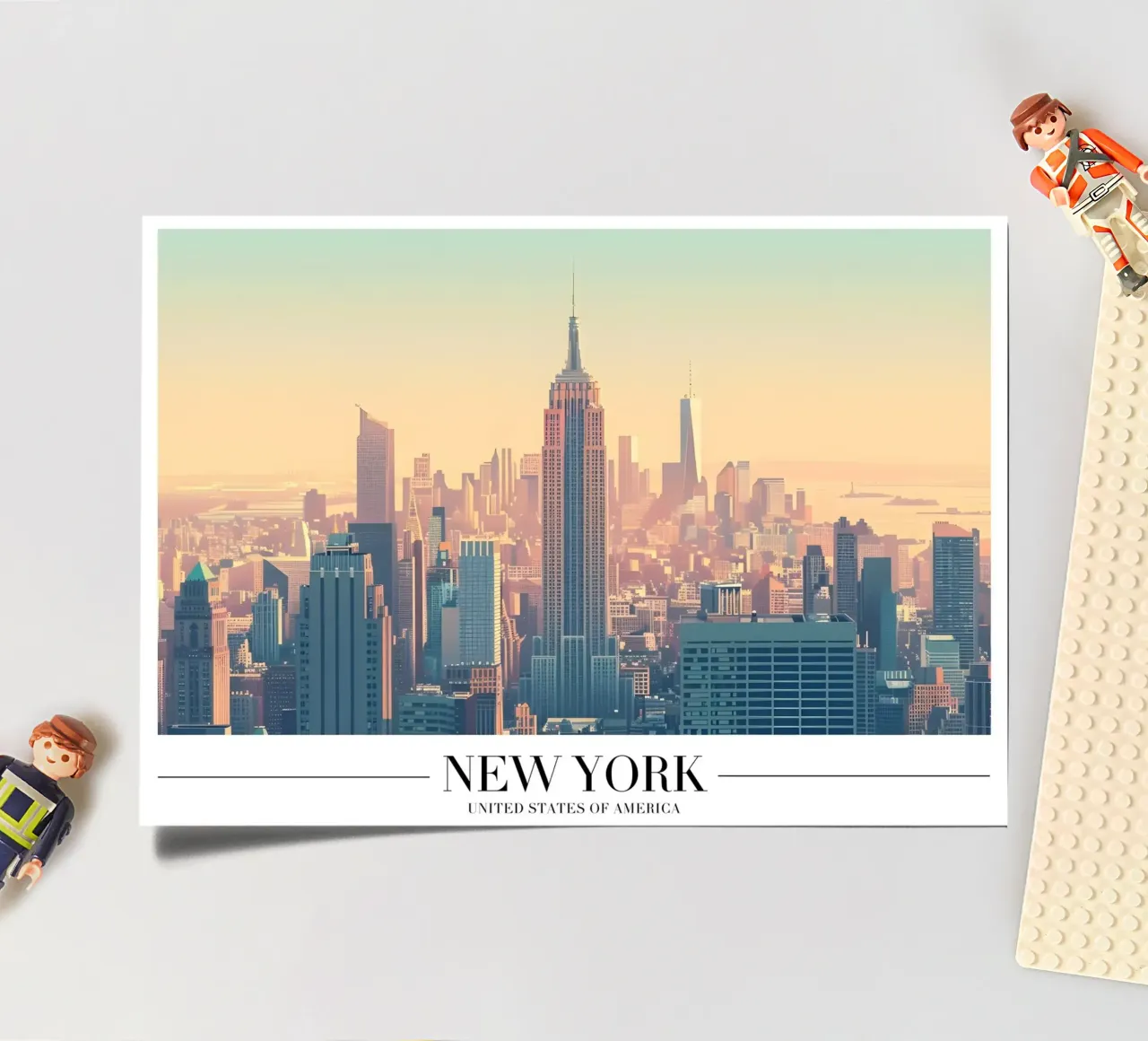 New York City Sunset Skyline - Empire State Building sticker sheet by homdeco