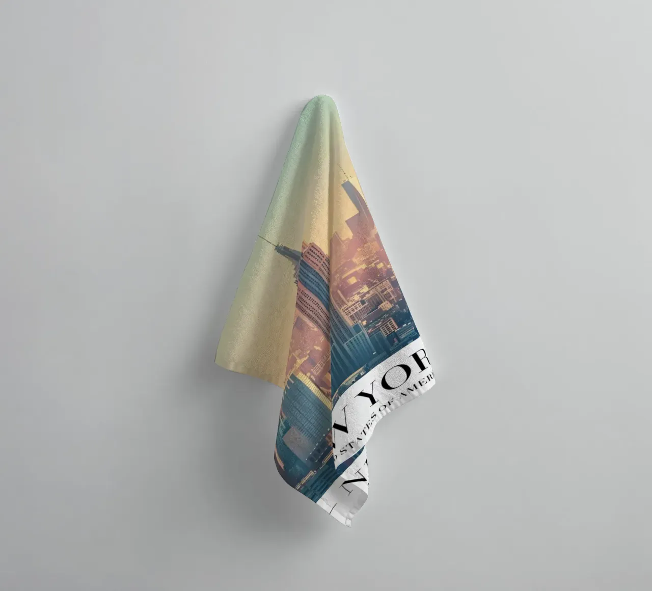 New York City Sunset Skyline - Empire State Building towel by homdeco