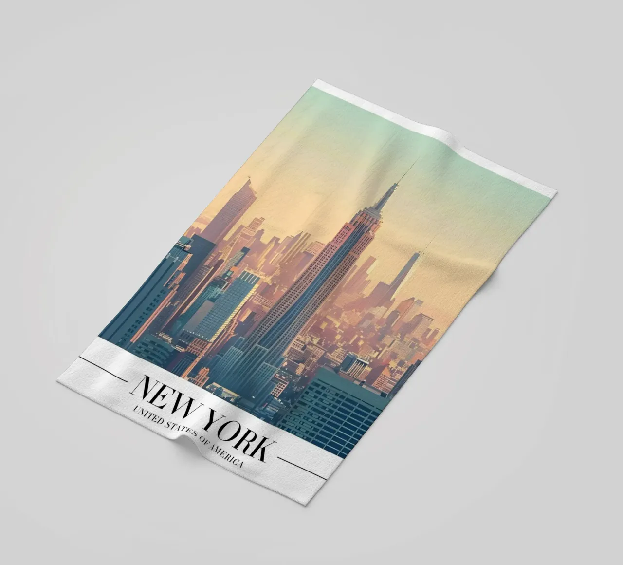 New York City Sunset Skyline - Empire State Building beach towel by homdeco