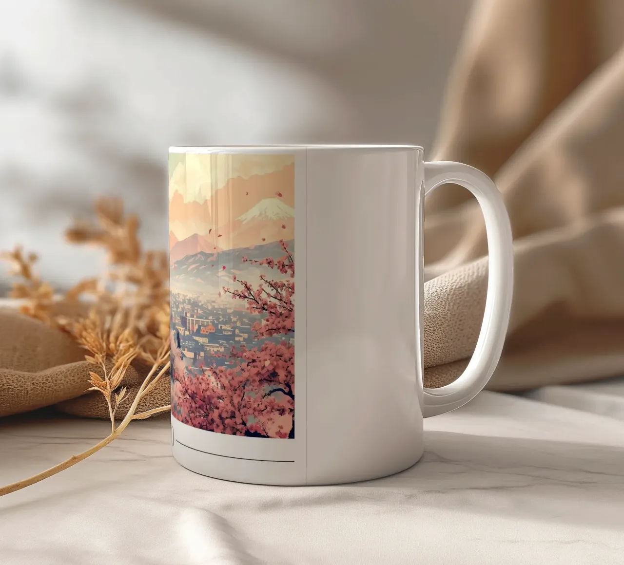 Kyoto Kirschblüten - Japan Reise Kunstdruck Keramik Tasse von homdeco