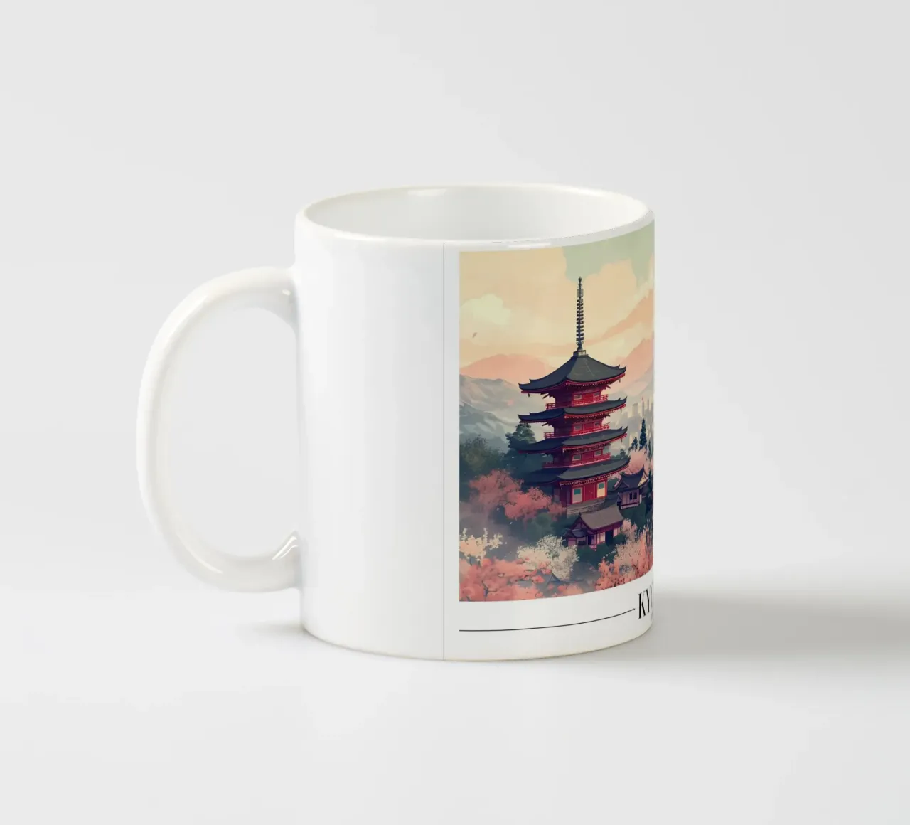 Kyoto Kirschblüten - Japan Reise Kunstdruck Keramik Tasse von homdeco