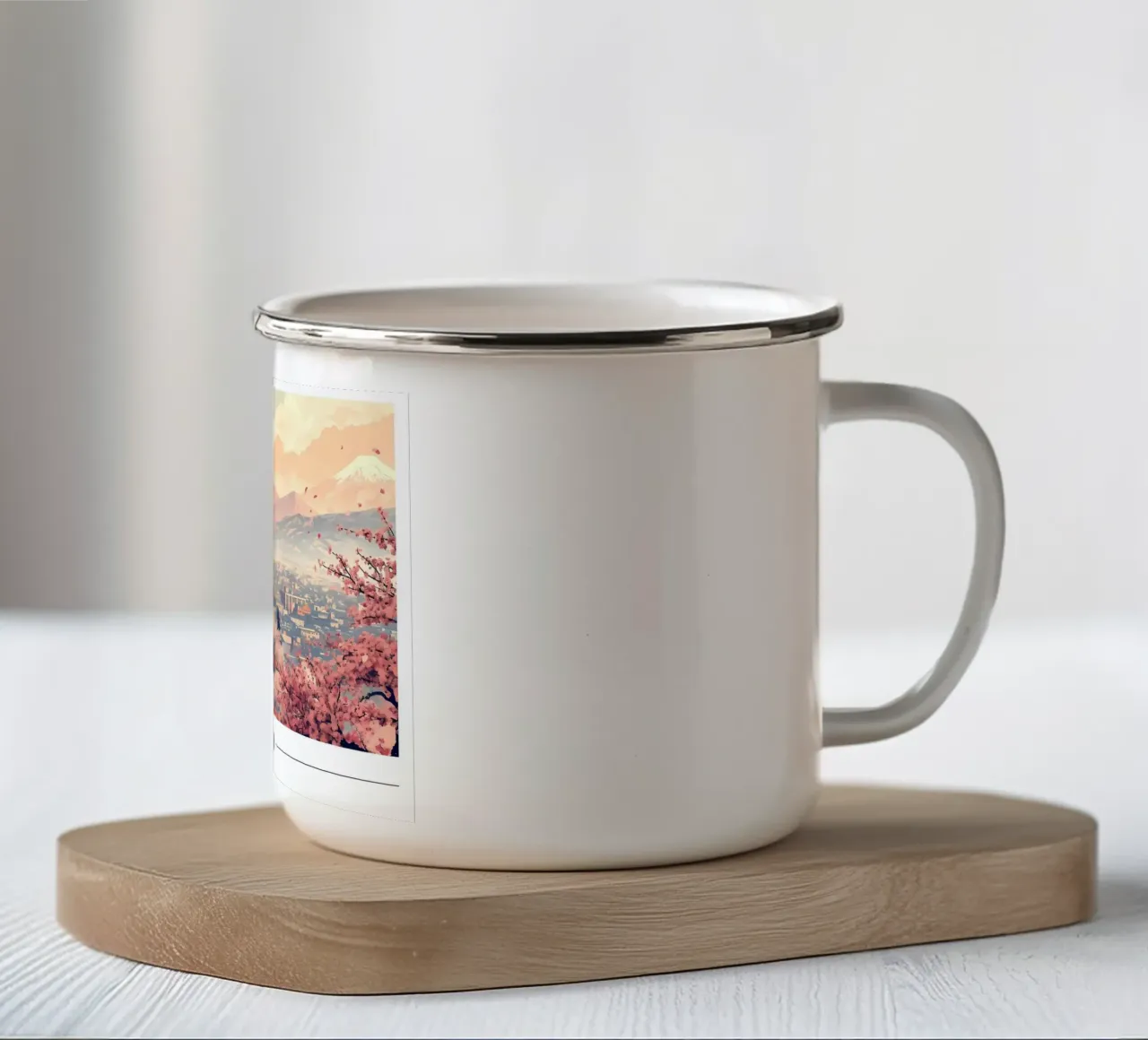 Ciliegi in fiore a Kyoto - Stampa d'arte di viaggio dal Giappone tazza in smalto da homdeco