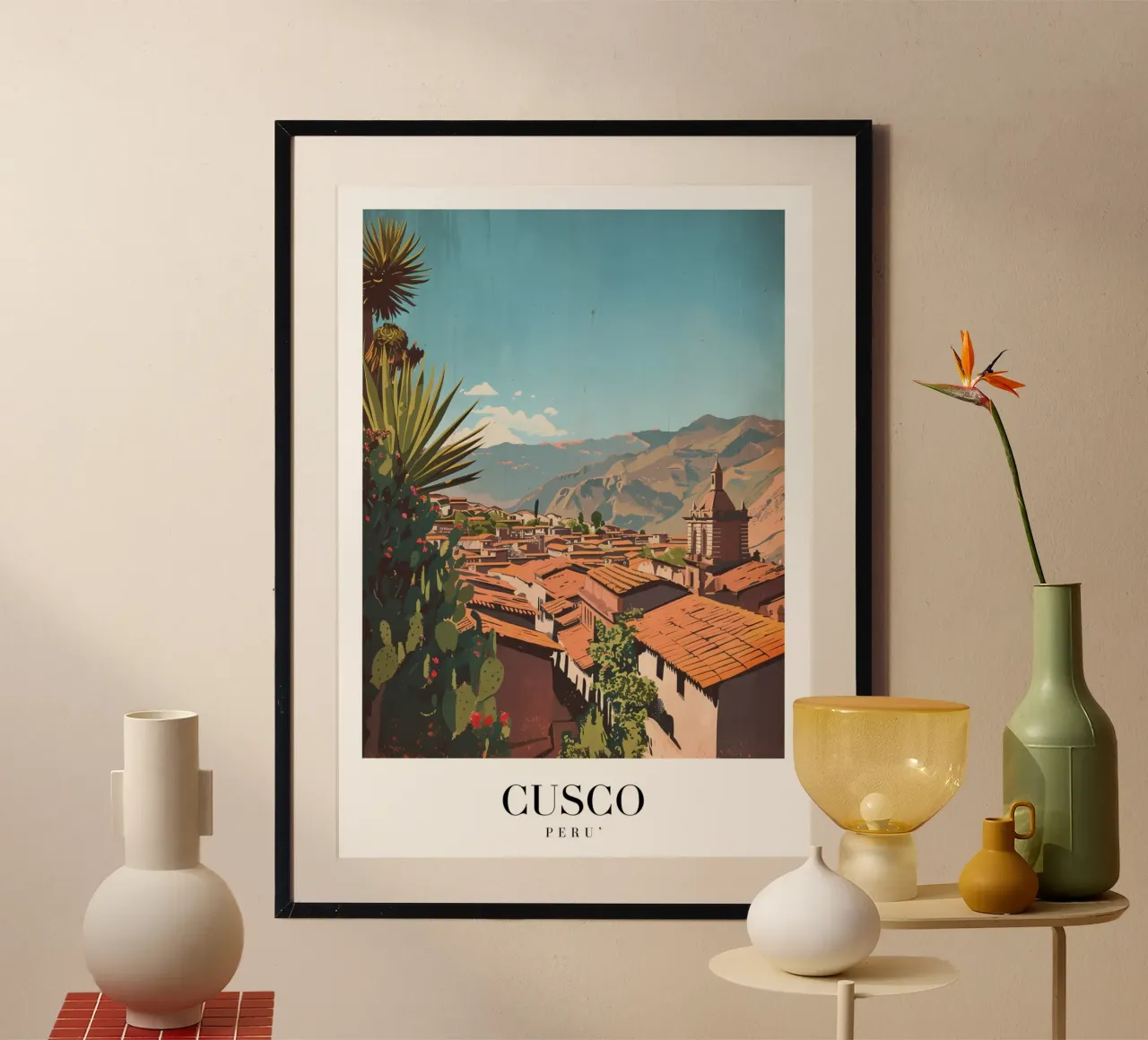 I tetti di Cusco in Perù - Arte di viaggio nella città andina poster da homdeco