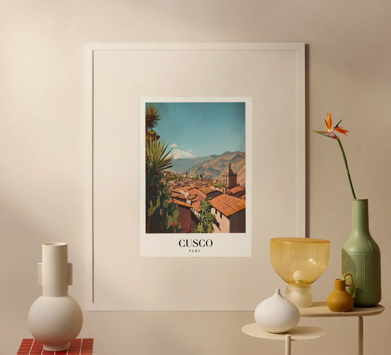 I tetti di Cusco in Perù - Arte di viaggio nella città andina poster da homdeco